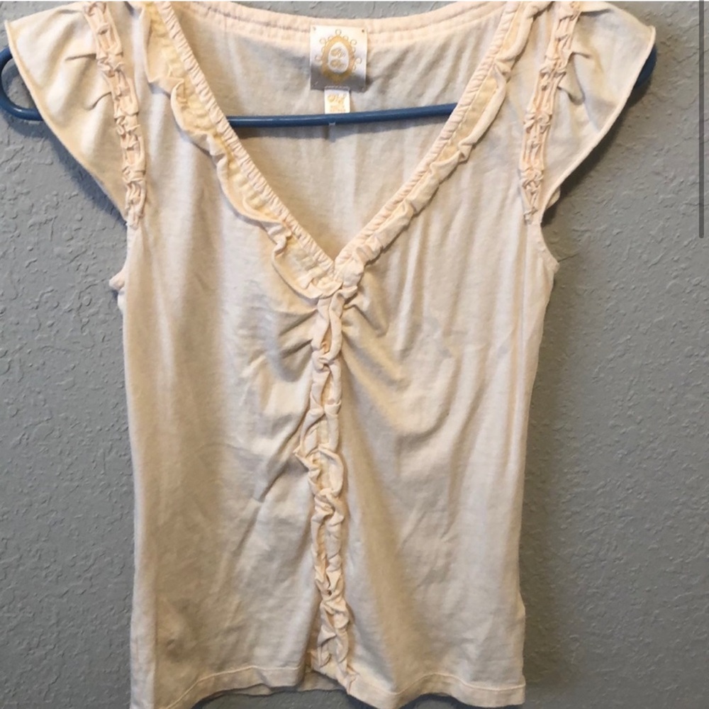 Anthropologie Cream Sleeveless Top
